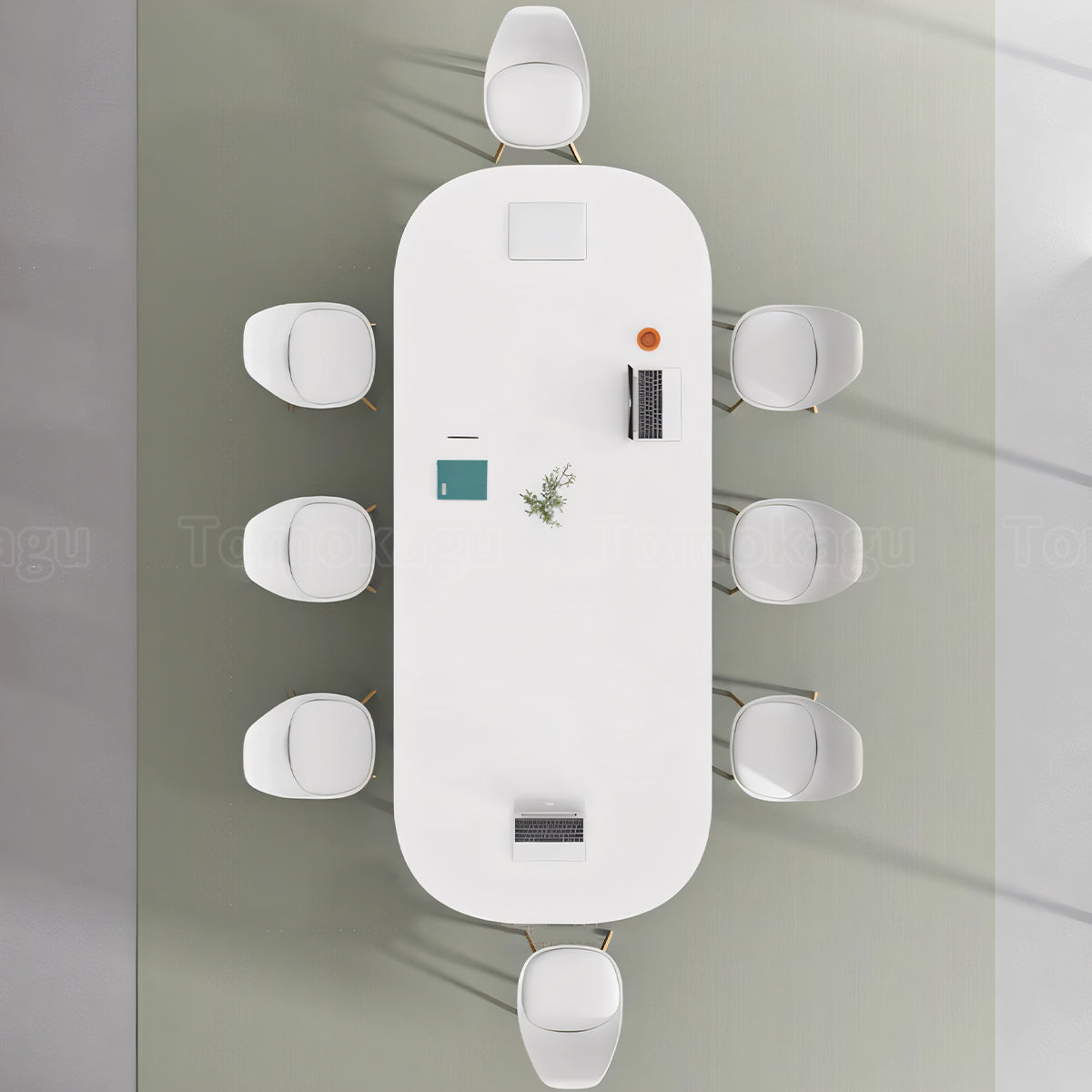 ミーティングテーブル 会議テーブル シンプル 木製 天然木 R加工 メラミン化粧板 エコ素材 カスタマイズ可能 HYZ-T108