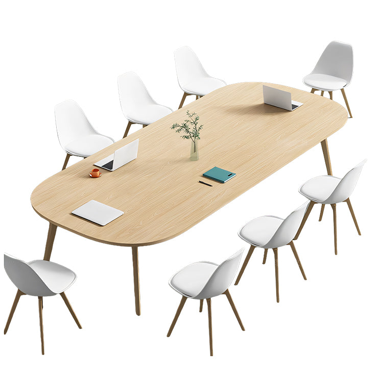 ミーティングテーブル 会議テーブル シンプル 木製 天然木 R加工 メラミン化粧板 エコ素材 カスタマイズ可能 HYZ-T108