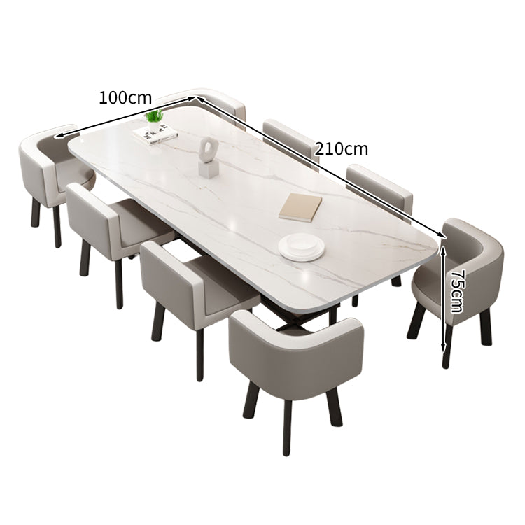 ミーティングテーブル 会議テーブル 石目調 R加工 スチールフレーム カーボンスチール メラミン化粧板 エコ素材 カスタマイズ可能 HYZ-T114