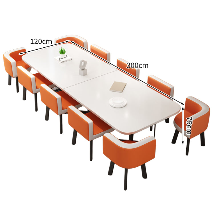 ミーティングテーブル 会議テーブル 石目調 R加工 スチールフレーム カーボンスチール メラミン化粧板 エコ素材 カスタマイズ可能 HYZ-T114