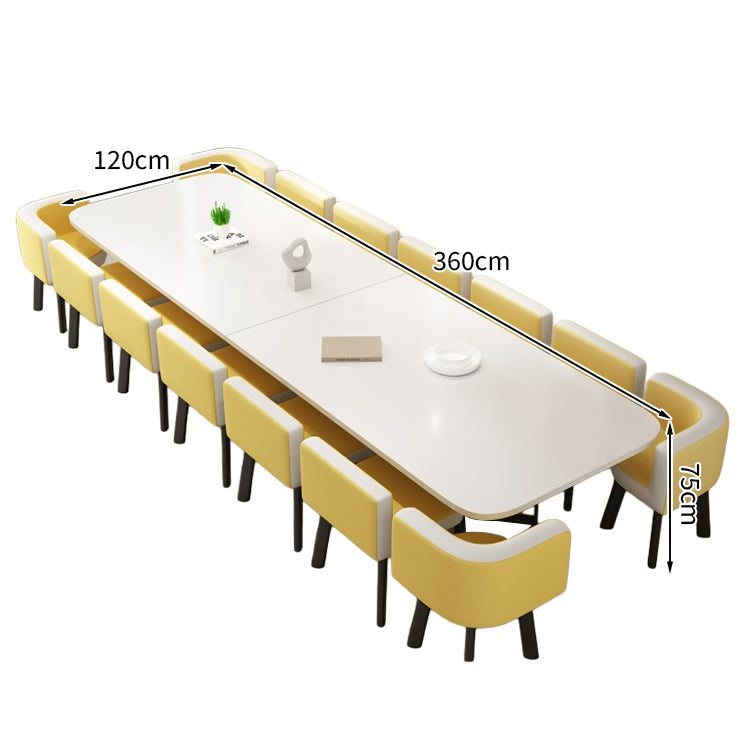 ミーティングテーブル 会議テーブル 石目調 R加工 スチールフレーム カーボンスチール メラミン化粧板 エコ素材 カスタマイズ可能 HYZ-T114