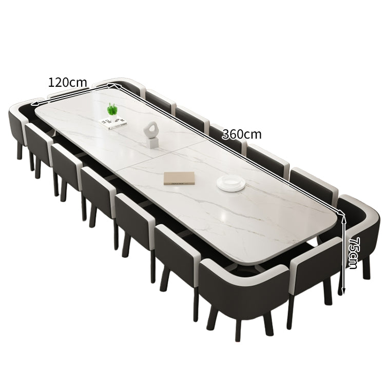 ミーティングテーブル 会議テーブル 石目調 R加工 スチールフレーム カーボンスチール メラミン化粧板 エコ素材 カスタマイズ可能 HYZ-T114