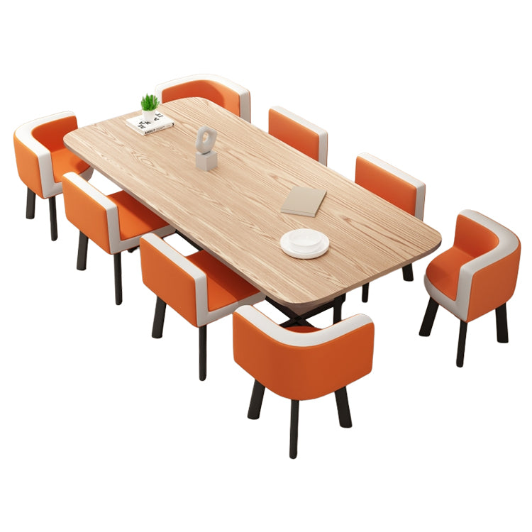 ミーティングテーブル 会議テーブル 石目調 R加工 スチールフレーム カーボンスチール メラミン化粧板 エコ素材 カスタマイズ可能 HYZ-T114