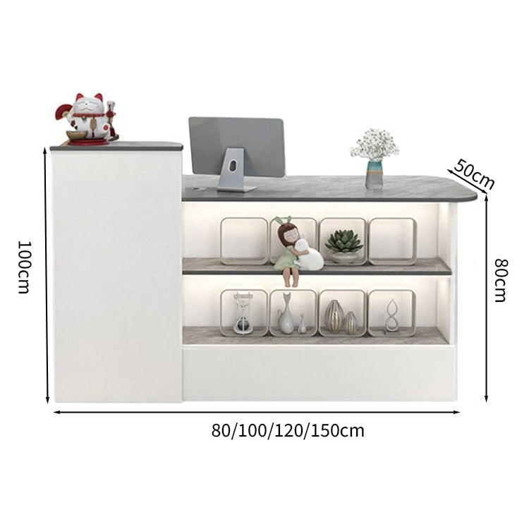 受付カウンター レジカウンター オフィス受付 鍵付き 配線穴付き 角丸 シンプル ホワイト カスタマイズ可能 JDT-M-104