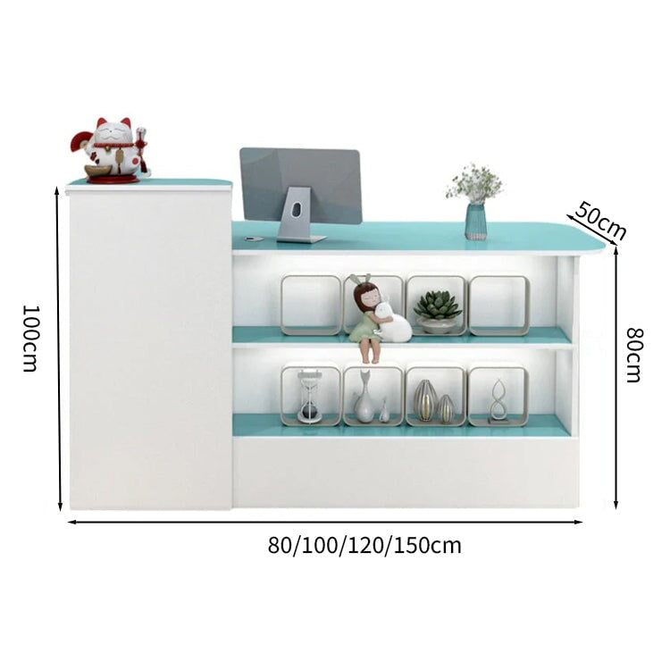 受付カウンター レジカウンター オフィス受付 鍵付き 配線穴付き 角丸 シンプル ホワイト カスタマイズ可能 JDT-M-104