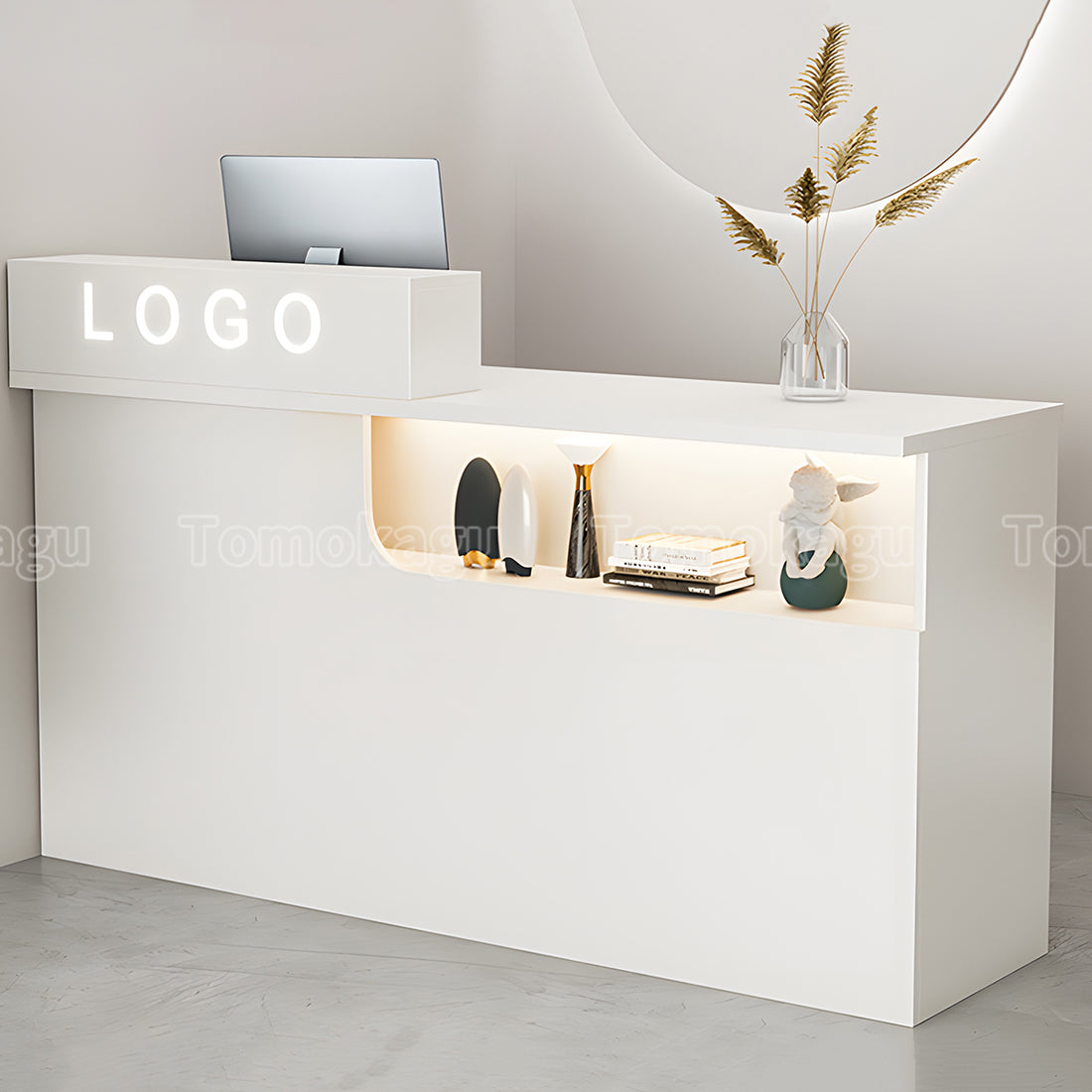 受付カウンター レジカウンター 受付台 店舗カウンター シリンダー錠付き 引き出し付き 収納機能 木製 シンプルモダン ホワイト マーブル カスタマイズ可能 JDT-S012