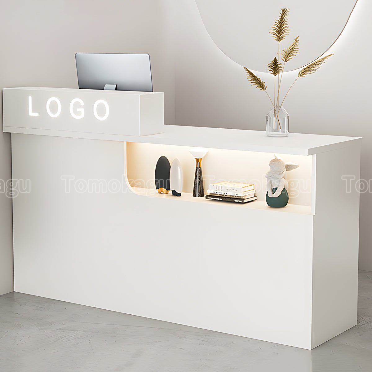 受付カウンター レジカウンター 受付台 店舗カウンター シリンダー錠付き 引き出し付き 収納機能 木製 シンプルモダン ホワイト マーブル カスタマイズ可能 JDT-S012