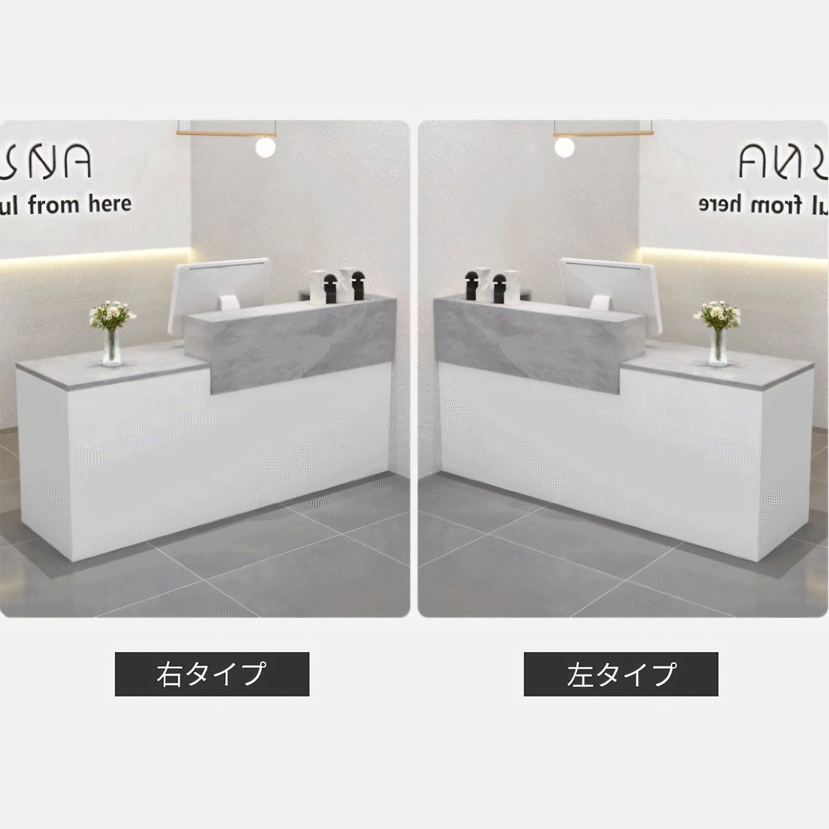 おしゃれ シック モダン 受付カウンター 収納 引き出し キーボードトレイ スライドレール メラミン化粧板 エコ カスタマイズ可能 JDT-T001