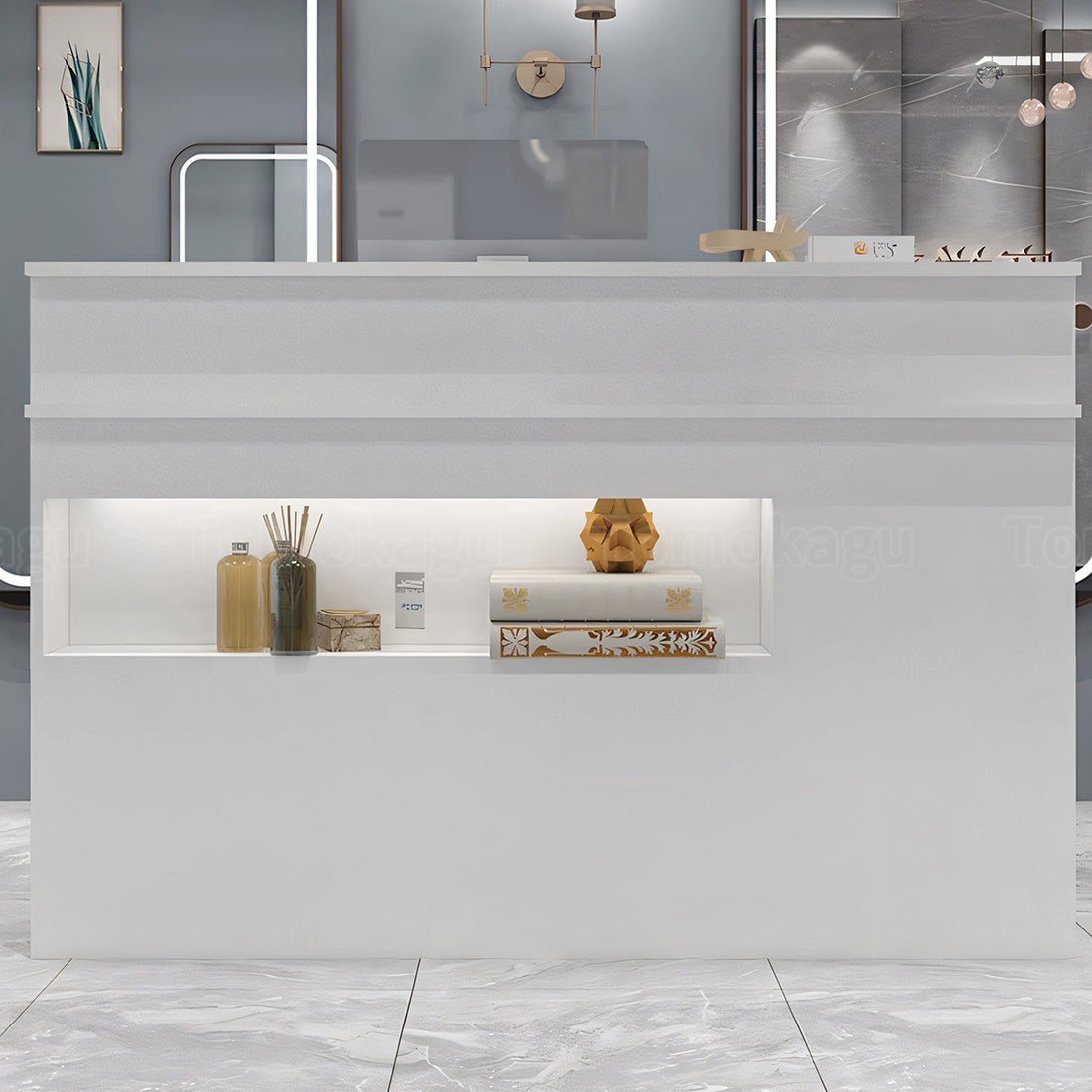 高級感 エコ板材 受付カウンター カウンター オフィス受付 木製受付カウンター レセプションデスク レジカウンター シンプル カスタマイズ可能 JDT-T061