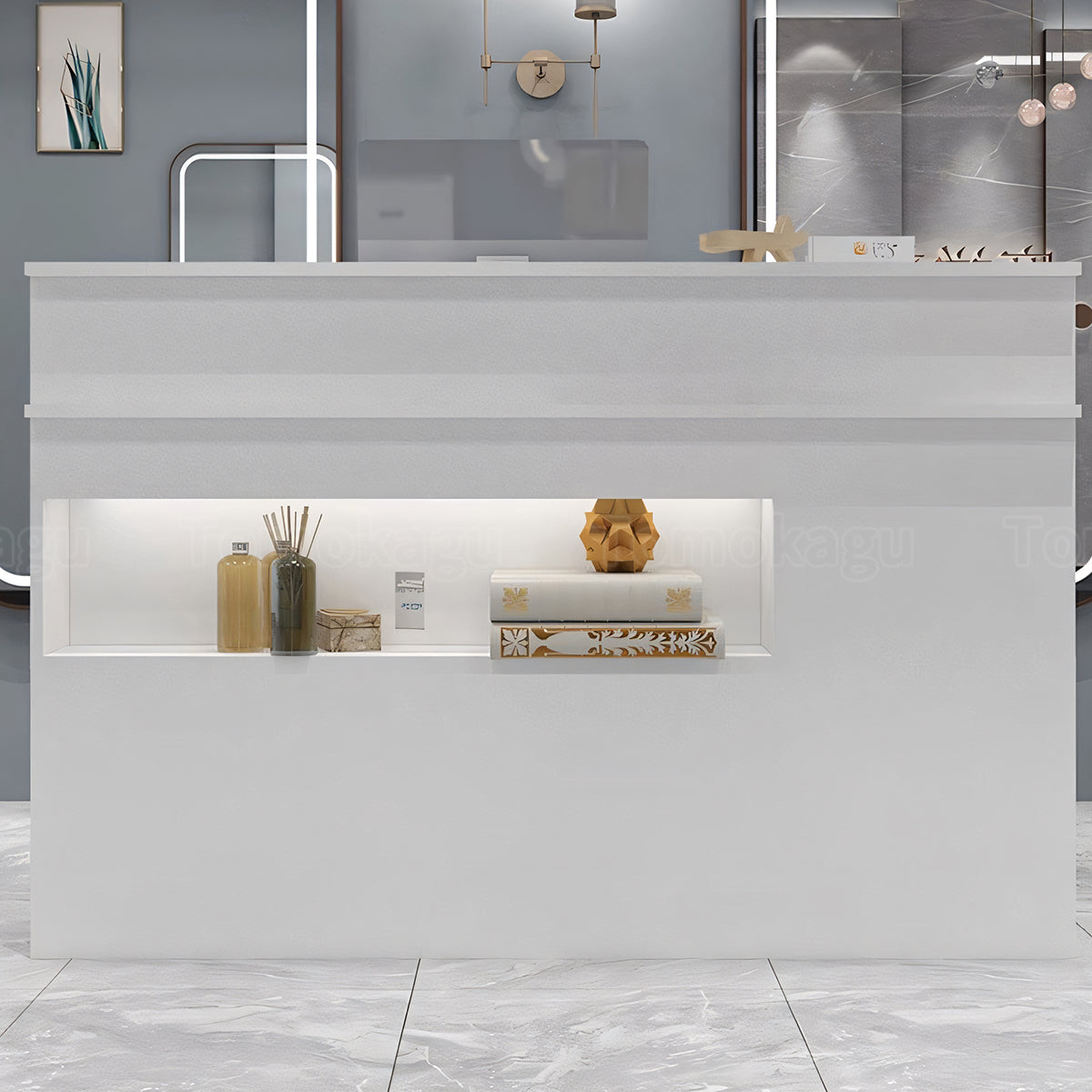 高級感 エコ板材 受付カウンター カウンター オフィス受付 木製受付カウンター レセプションデスク レジカウンター シンプル カスタマイズ可能 JDT-T061