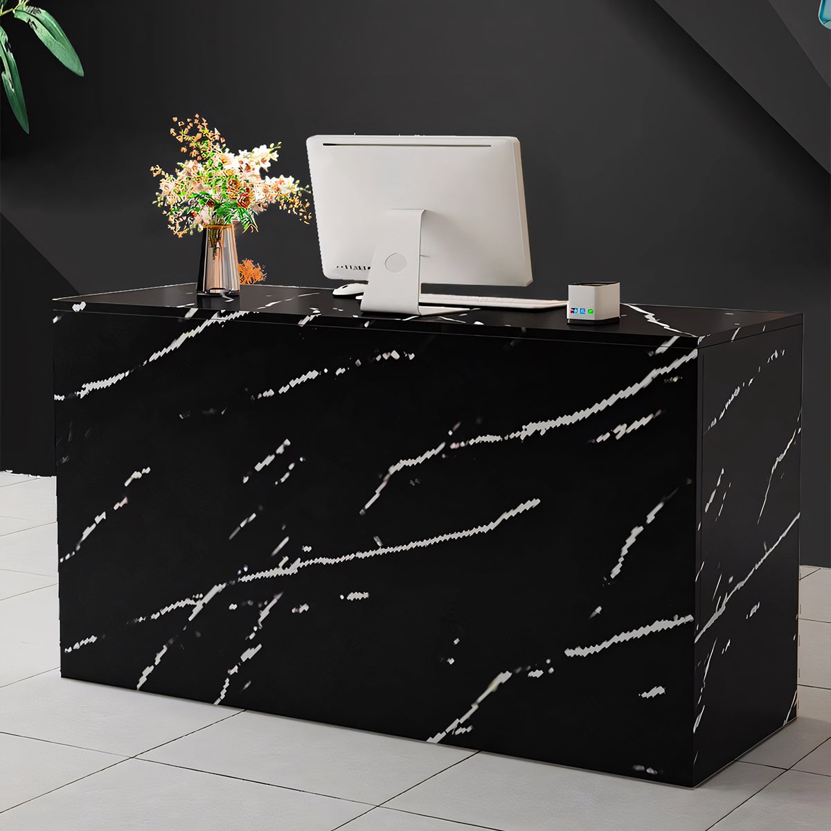 サイドキャビネット 引き出し付き 受付カウンター オフィス受付 レジカウンター カウンター 業務用 シンプル ブラック ホワイト カスタマイズ可能 JDT-T077