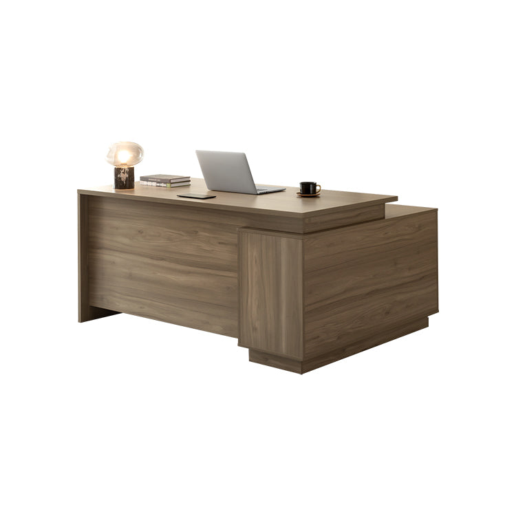 扉付き オープン収納 広い天板 エグゼクティブデスク 社長机 ワークデスク 木目調 シンプル LBZ-2141