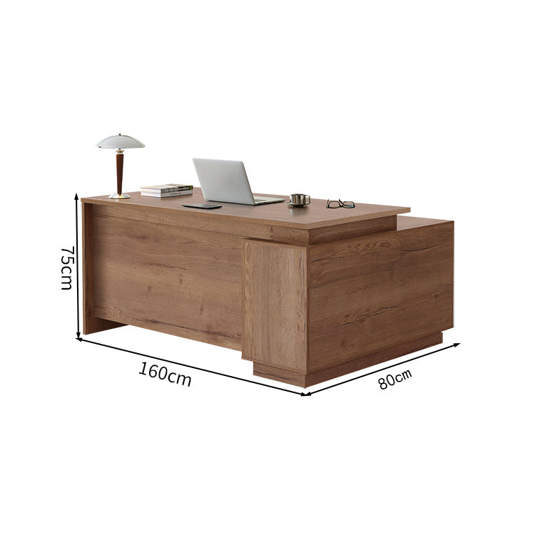 扉付き オープン収納 広い天板 エグゼクティブデスク 社長机 ワークデスク 木目調 シンプル LBZ-2141