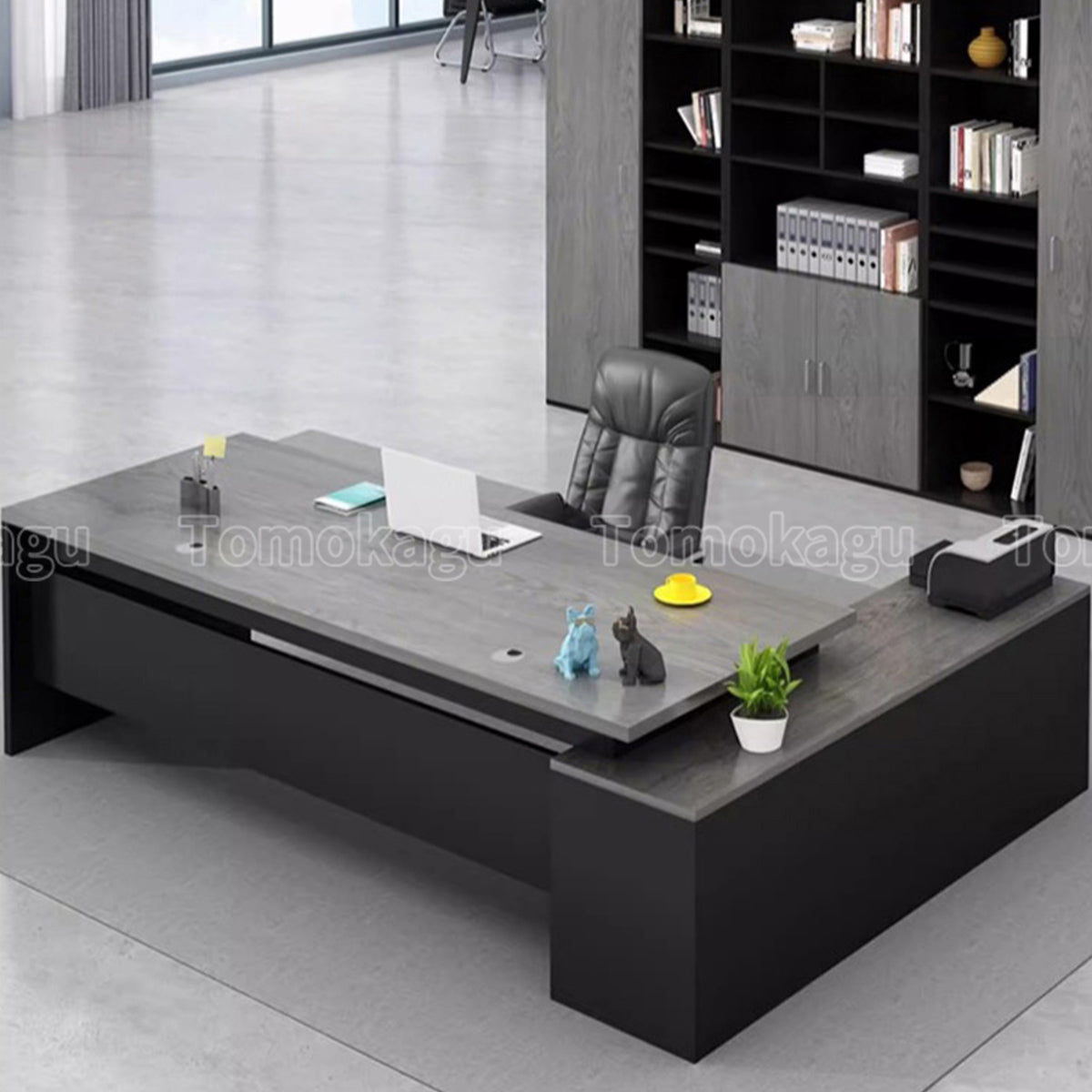 キャビネット オープン収納 社長デスク 役員デスク 社長室 木目調 落ち着き 事務用 配線孔付き 機能性 LBZ-S011