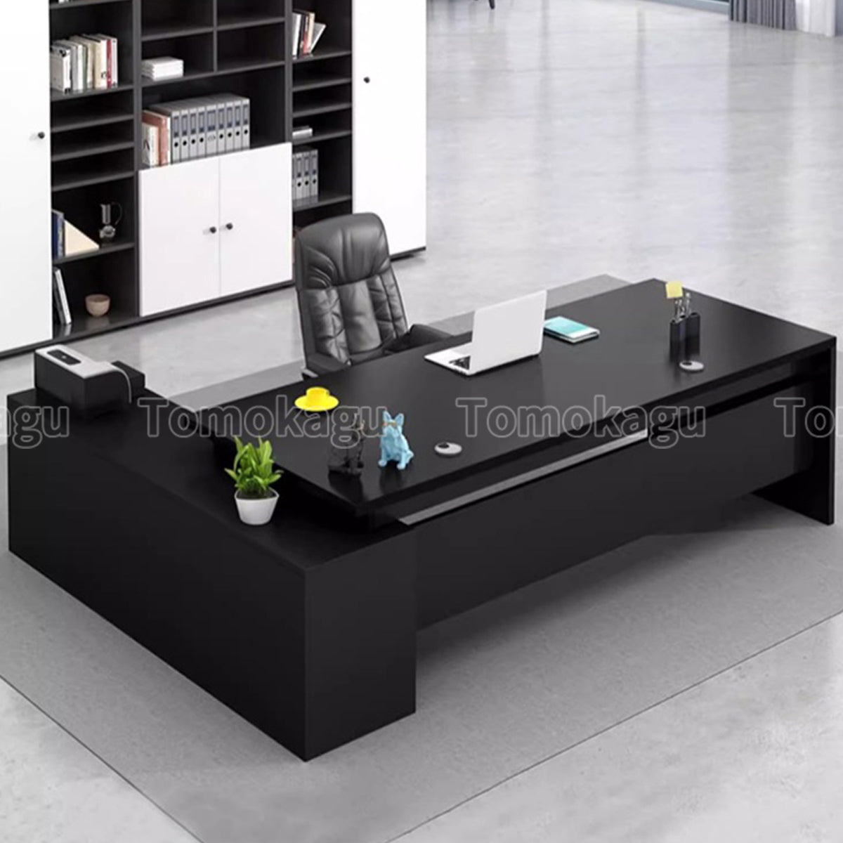 キャビネット オープン収納 社長デスク 役員デスク 社長室 木目調 落ち着き 事務用 配線孔付き 機能性 LBZ-S011