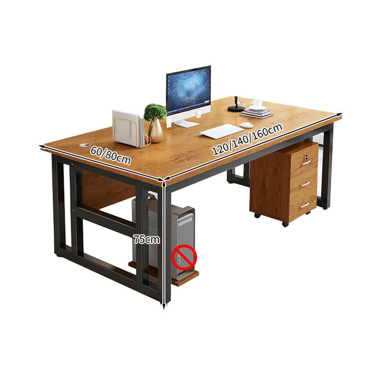 サイドキャビネット付き ロック付き エグゼクティブデスク 社長机 役員室 木目調 ウォールナット 穏やか ミニマル 錠付き 配線孔 PC収納 LBZ-T044