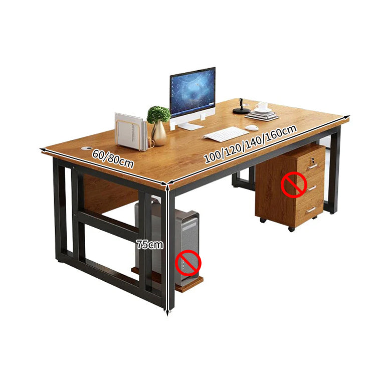 サイドキャビネット付き ロック付き エグゼクティブデスク 社長机 役員室 木目調 ウォールナット 穏やか ミニマル 錠付き 配線孔 PC収納 LBZ-T044