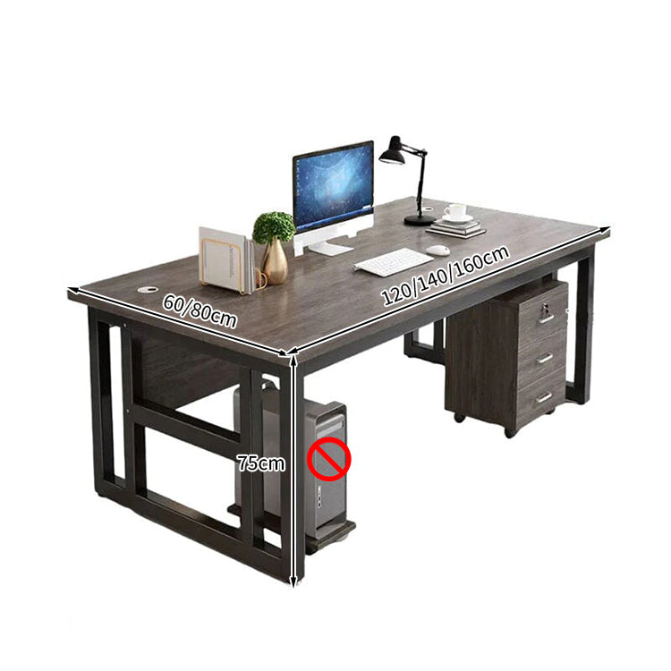 サイドキャビネット付き ロック付き エグゼクティブデスク 社長机 役員室 木目調 ウォールナット 穏やか ミニマル 錠付き 配線孔 PC収納 LBZ-T044