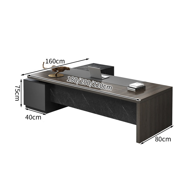 L字デスク エグゼクティブデスク オフィスデスク 引き出し付き ケーブルボックス 収納力抜群 カスタマイズ可能 LBZ-T102