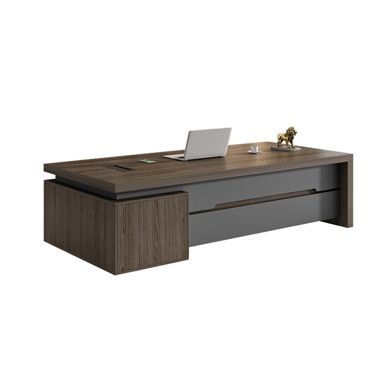 エグゼクティブデスク 収納力抜群 引き出し PC収納 メラミン化粧板 エコ素材 ダイヤル錠 スライドレール LBZ-T109