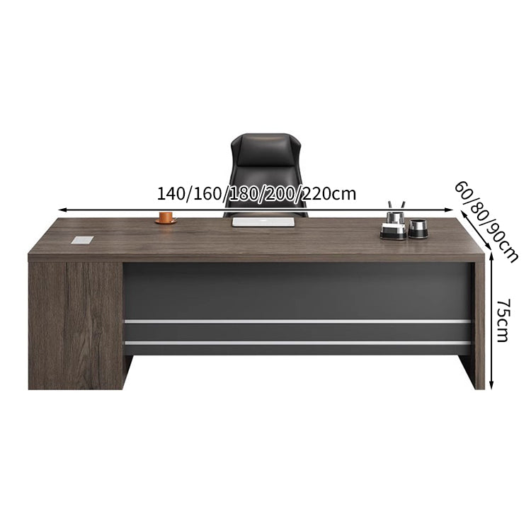 エグゼクティブデスク 引き出し 扉付き収納 シリンダー錠付き 配線孔付き メラミン化粧板 エコ素材 カスタマイズ可能 LBZ-T111