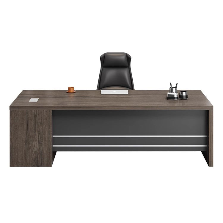 エグゼクティブデスク 引き出し 扉付き収納 シリンダー錠付き 配線孔付き メラミン化粧板 エコ素材 カスタマイズ可能 LBZ-T111