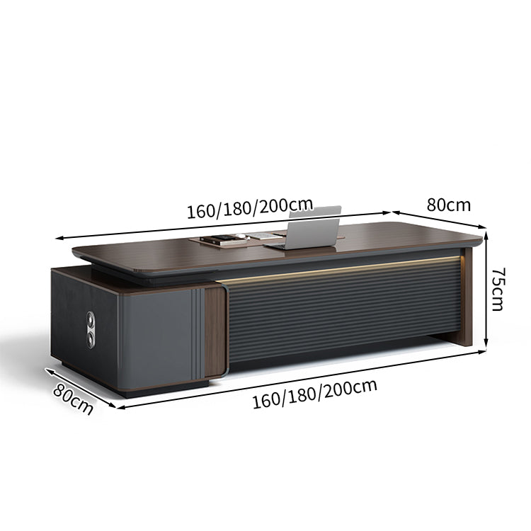 エグゼクティブデスク 高級感 広々とした天板 収納力抜群 引き出し オープン収納大容量 幕板付き カスタマイズ可能 LBZ-T117