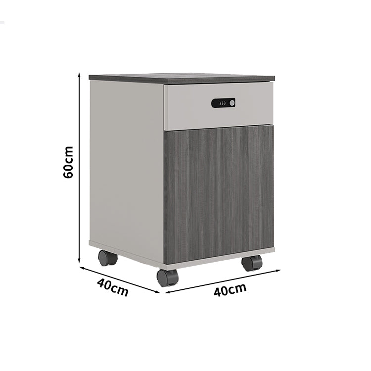 シリンダー錠付き 引き出し付き キャスター付き キャビネット ワゴン 書類収納 サイドワゴン 会社用 事務所用 自宅用 小型 扉付き収納  おしゃれ ホワイト YDG-T004 TOMOKAGU