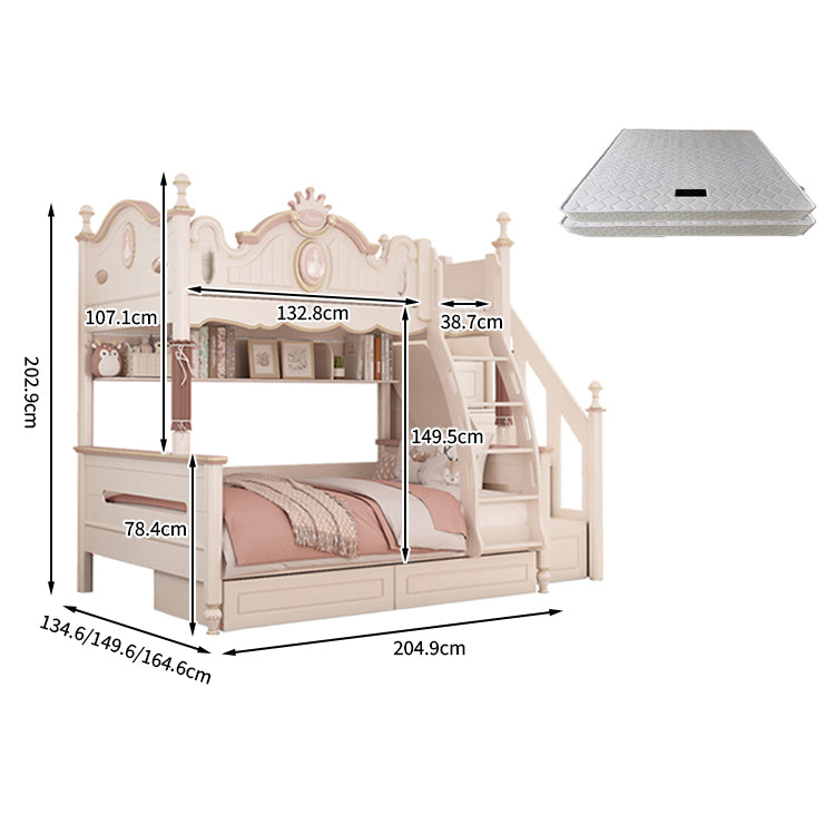 天然木 ラバーウッド 二段ベッド モダン オシャレ 引き出し 収納 落下防止ガード パームマットレス はしご SCC-T003