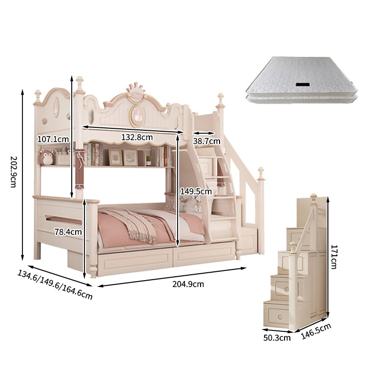 天然木 ラバーウッド 二段ベッド モダン オシャレ 引き出し 収納 落下防止ガード パームマットレス はしご SCC-T003