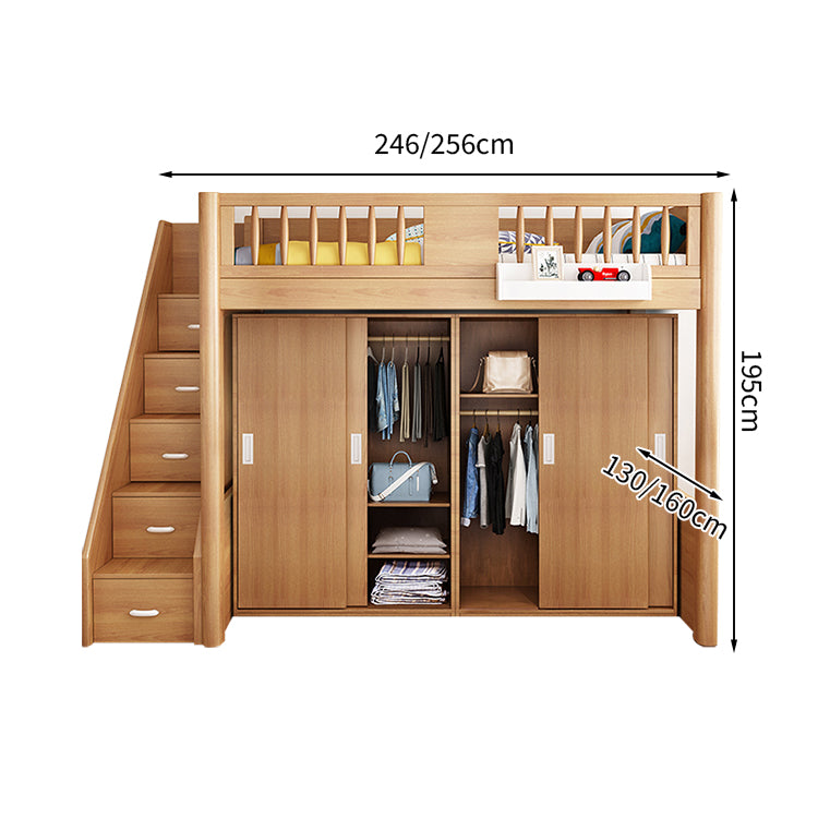 オシャレ モダン シック 二段ベッド ベッド パーム 木目調 大容量 分類収納 ブナ メラミン化粧板 無毒無臭 SCC-T011