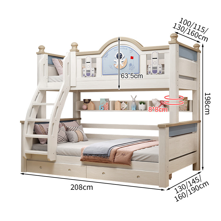 おしゃれ モダン 二段ベッド 引き出し 収納 天然木 チェリー材 落下防止 面取り加工 SCC-T023
