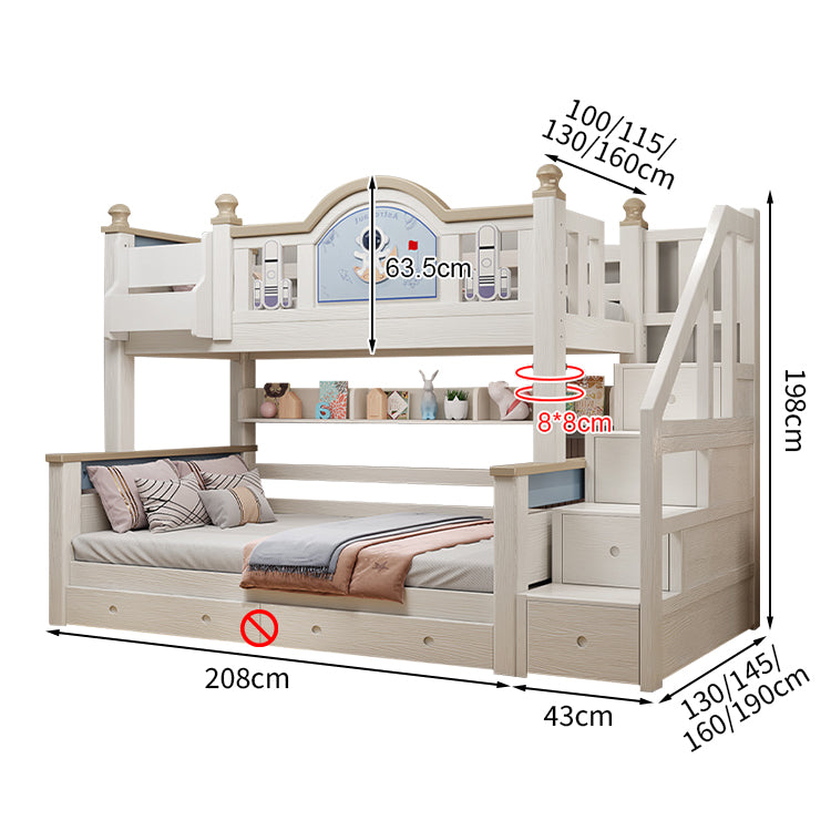 おしゃれ モダン 二段ベッド 引き出し 収納 天然木 チェリー材 落下防止 面取り加工 SCC-T023