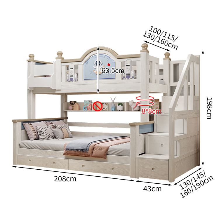 おしゃれ モダン 二段ベッド 引き出し 収納 天然木 チェリー材 落下防止 面取り加工 SCC-T023