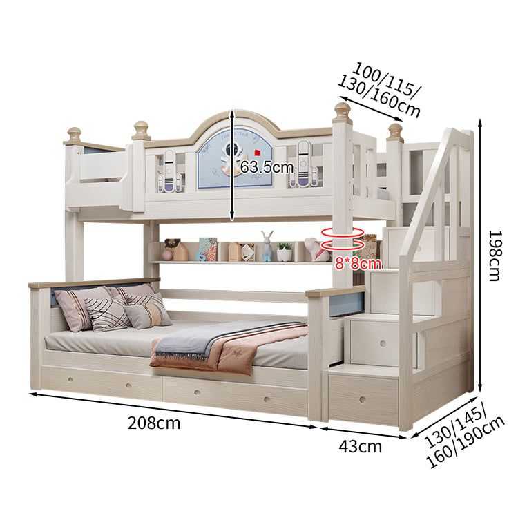 おしゃれ モダン 二段ベッド 引き出し 収納 天然木 チェリー材 落下防止 面取り加工 SCC-T023