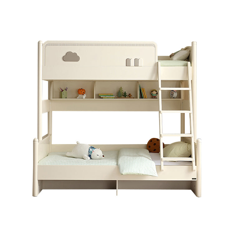 二段ベッド ベッドガード ハシゴ ホワイト R加工 安心感 おしゃれ 手すり付き 引き出し 大容量収納 SCC-T024