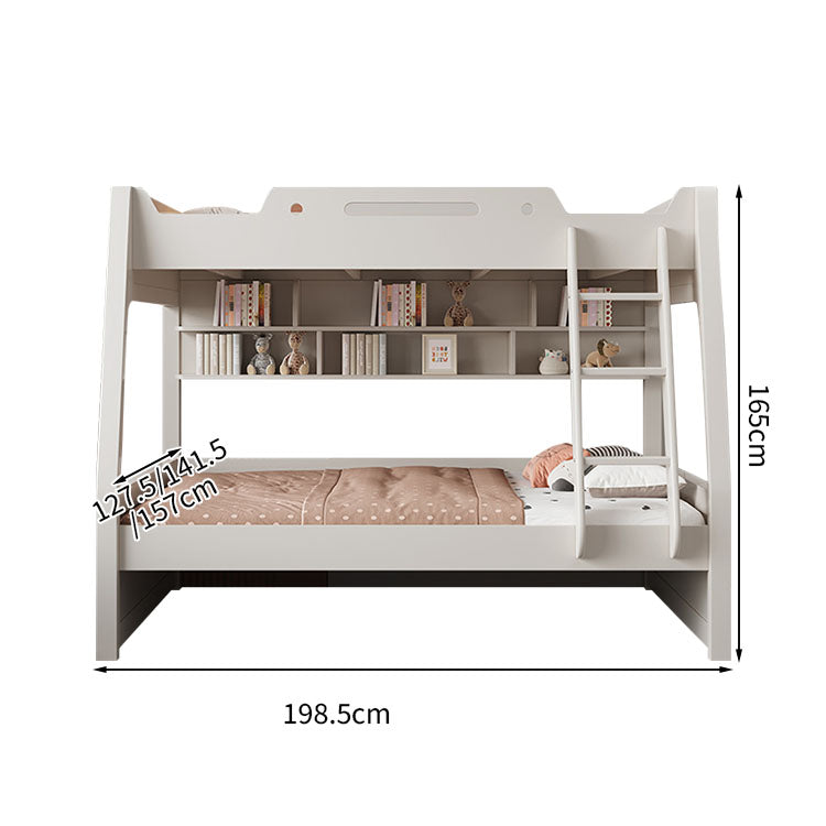 二段ベッド ラバーウッド 水性塗料 落下防止ガード スライドベッド付き 階段 はしご 引き出し SCC-T026