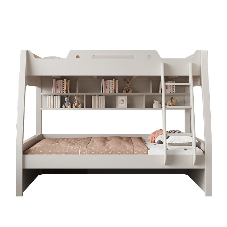 二段ベッド ラバーウッド 水性塗料 落下防止ガード スライドベッド付き 階段 はしご 引き出し SCC-T026