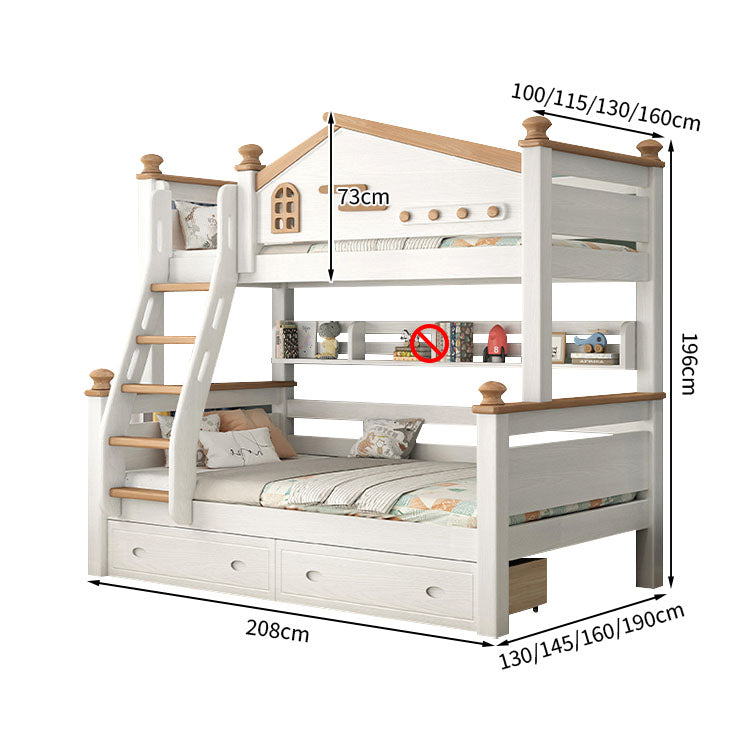 チェリー材 水性塗料 二段ベッド 分割可能デザイン ガード 引き出し はしご 階段 モダン SCC-T037