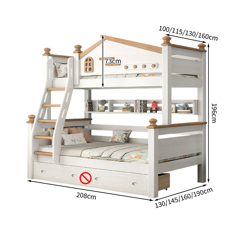 チェリー材 水性塗料 二段ベッド 分割可能デザイン ガード 引き出し はしご 階段 モダン SCC-T037
