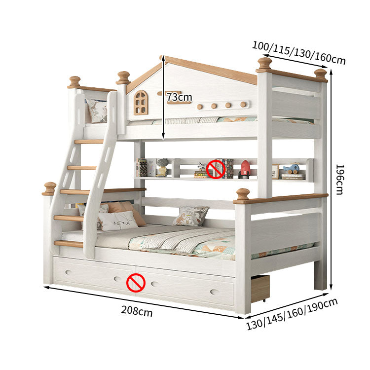 チェリー材 水性塗料 二段ベッド 分割可能デザイン ガード 引き出し はしご 階段 モダン SCC-T037