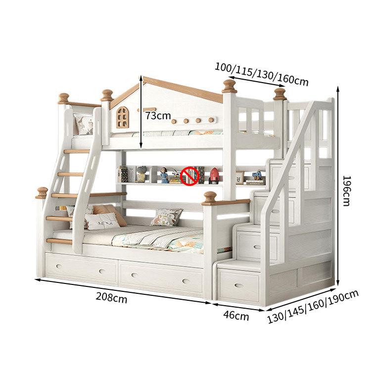 チェリー材 水性塗料 二段ベッド 分割可能デザイン ガード 引き出し はしご 階段 モダン SCC-T037
