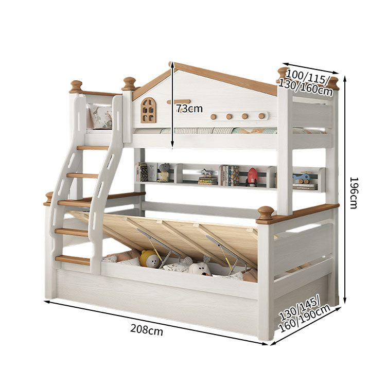 チェリー材 水性塗料 二段ベッド 分割可能デザイン ガード 引き出し はしご 階段 モダン SCC-T037