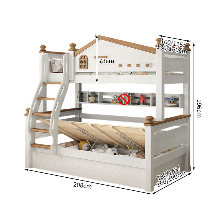 チェリー材 水性塗料 二段ベッド 分割可能デザイン ガード 引き出し はしご 階段 モダン SCC-T037