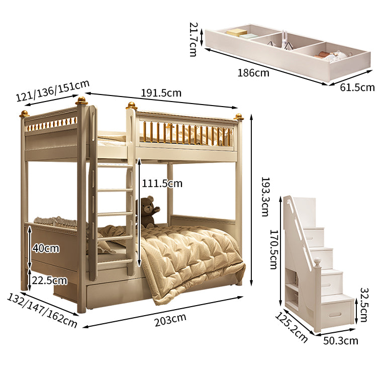 モダン オシャレ シック 二段ベッド 階段 はしご 収納 大容量 面取り加工 パーム ラバーウッド 天然木 カスタマイズ可能 SCC-T042