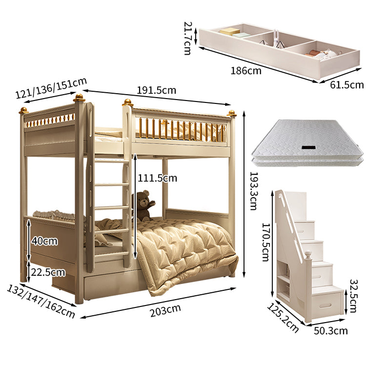 モダン オシャレ シック 二段ベッド 階段 はしご 収納 大容量 面取り加工 パーム ラバーウッド 天然木 カスタマイズ可能 SCC-T042
