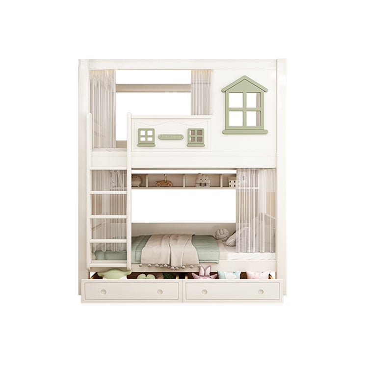 モダン オシャレ かわいい 二段ベッド 水性塗料 天然木 引き出し 大容量 分類収納 チェリーウッド SCC-T044