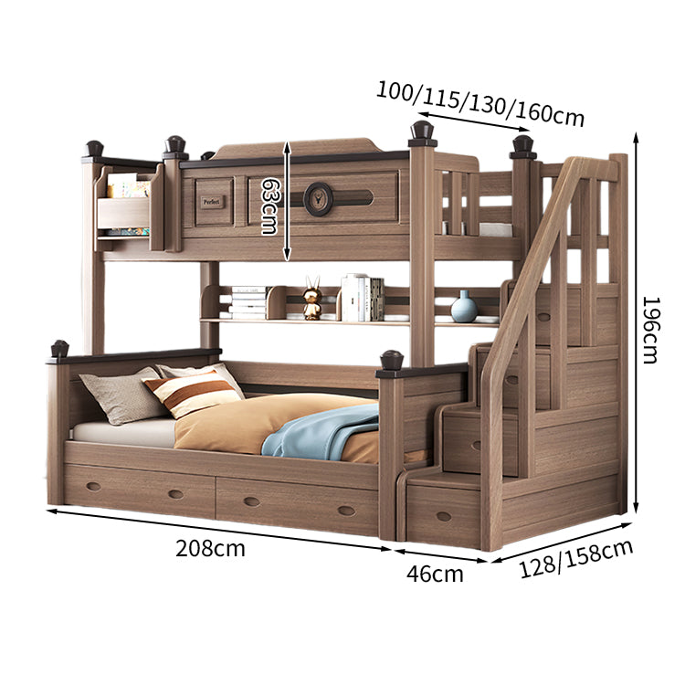 二段ベッド モダン 落下防止ガード 分割可能デザイン 収納力抜群 引き出し ユリノキ材 階段 カスタマイズ可能 SCC-T052