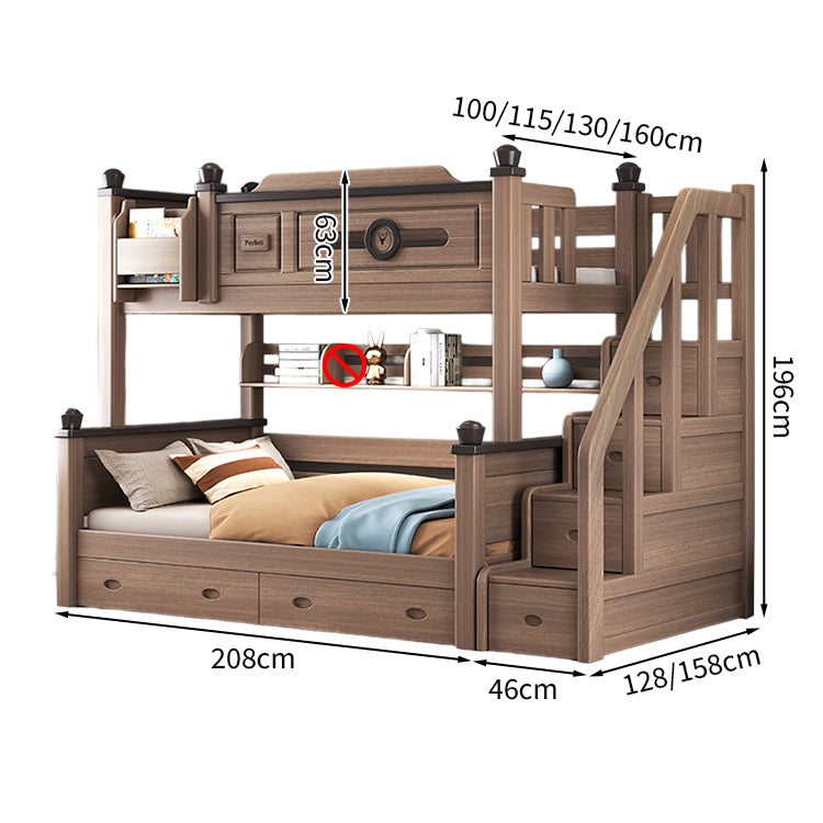 二段ベッド モダン 落下防止ガード 分割可能デザイン 収納力抜群 引き出し ユリノキ材 階段 カスタマイズ可能 SCC-T052