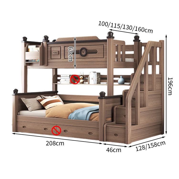 二段ベッド モダン 落下防止ガード 分割可能デザイン 収納力抜群 引き出し ユリノキ材 階段 カスタマイズ可能 SCC-T052